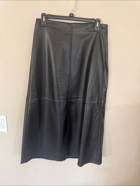 Max Studio Black Faux Leather Maxi Skirt